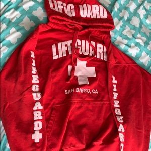 Red lifeguard hoodie
